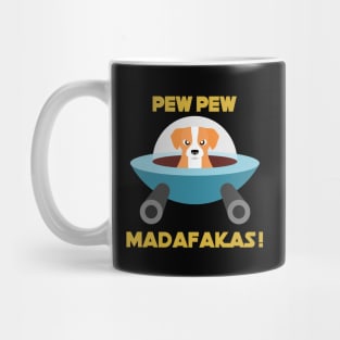 Pew Pew Madafakas Orange Dog Mug